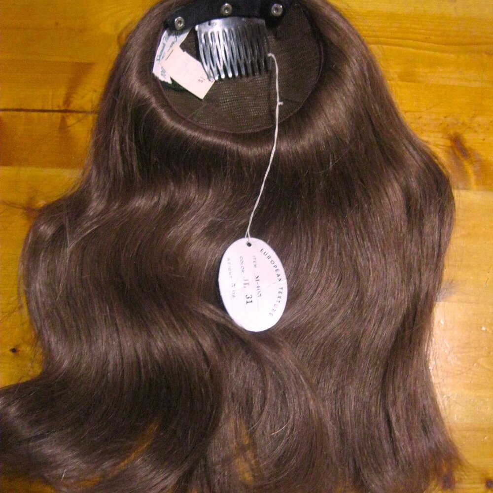 Vintage 100% Human Hair Fall from the 1970's -#31 Medium Brown NEW with tags - Picture 3 of 7